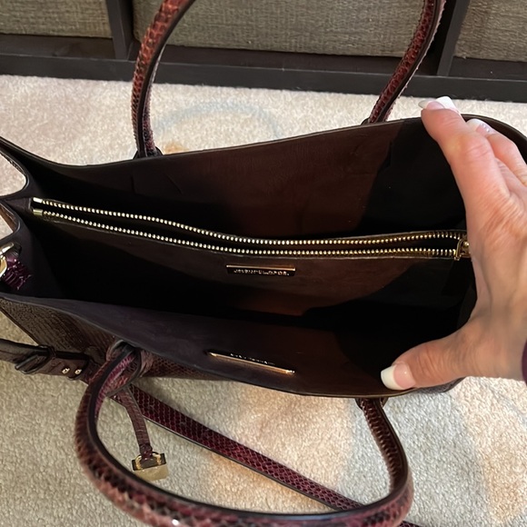 Authentic Dark Red snake print Mercer large convertible tote bag - Picture 2 of 3